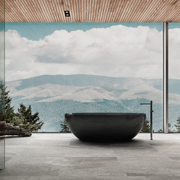 Ванна отдельностоящая CrystalMood Vincea 170x75 см VBT-6T01B, черный/прозрачный - фото 