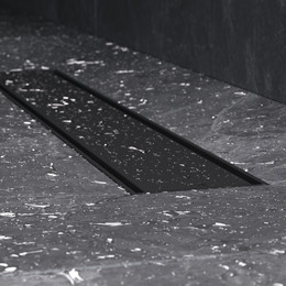 Душевой трап (лоток) 50 AM.PM PrimeFlow W02SC-U11-050-04BM комбинированный затвор с черной матовой решеткой под плитку - фото 