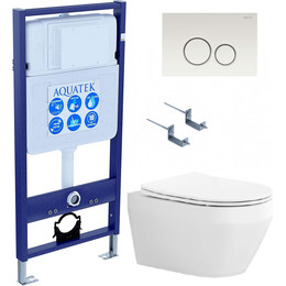 Унитаз с инсталляцией Aquatek Set Лея-016 4в1 - фото 