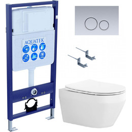 Унитаз с инсталляцией Aquatek Set Лея-019 4в1 - фото 