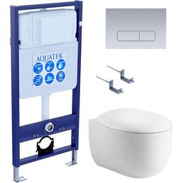 Унитаз с инсталляцией Aquatek Set Альтаир-014 4в1 - фото 