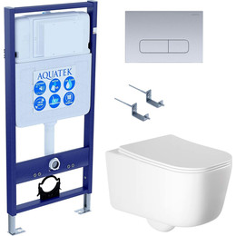 Унитаз с инсталляцией Aquatek Set Лугано-014 4в1 - фото 