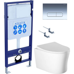 Унитаз с инсталляцией Aquatek Set Ника-017 4в1 - фото 