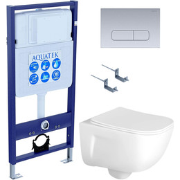 Унитаз с инсталляцией Aquatek Set Дива-014 4в1 - фото 