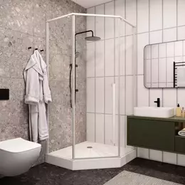 Душевое ограждение CeruttiSpa 90х90 см C3AW, белый/прозрачное - фото 