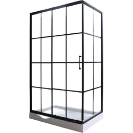 Душевое ограждение CeruttiSpa 120х80 см MUZA120, чёрный/прозрачное - фото 
