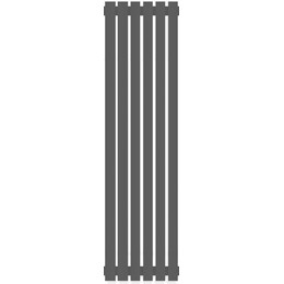 Вертикальный радиатор KZTO Quadrum 40 V1500-6C 350х1500 мм (6 секций) чёрный матовый муар - фото 