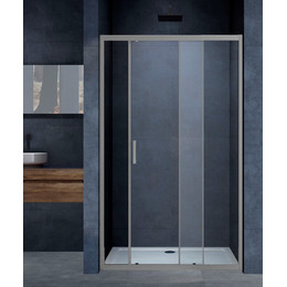 Душевая дверь Vincea Alpha 140 см VDS-3AL140CLGM, вороненая сталь/прозрачное - фото 