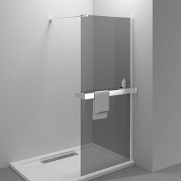 Душевая перегородка Vincea Walk in HR 90 см VSW-4HR900CG (стекло 8 мм) с кронштейном в комплекте, хром/тонированное - фото 