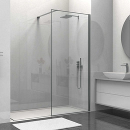 Душевая перегородка Vincea Walk in HS 90 см VSW-1HS900CLGM (стекло 8 мм) с кронштейном в комплекте, вороненая сталь/прозрачное - фото 