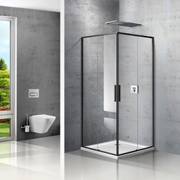 Душевое ограждение Vincea Slim 90x90 см VSS-2SL900CLB, чёрный/прозрачное - фото 