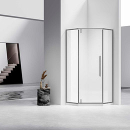 Душевое ограждение Vincea Slim-N 100x100 см VSP-4SN100CLGM, вороненая сталь/прозрачное - фото 
