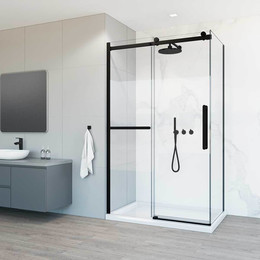 Душевое ограждение Vincea Como Soft 130x90 см VSR-1CS9013CLB (стекло 8 мм) чёрный/прозрачное - фото 