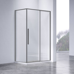 Душевое ограждение Vincea Slim-N 110x80 см VSR-4SN8011CLGM, вороненая сталь/прозрачное - фото 