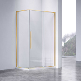 Душевое ограждение Vincea Slim-N 110x80 см VSR-4SN8011CLG, брашированное золото/прозрачное - фото 