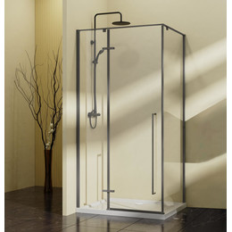 Душевое ограждение Vincea Slim-N 90x90 см VSR-5SN9090CLGM, вороненая сталь/прозрачное - фото 