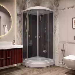 Душевая кабина Parly Classic 85х85 см CM86, белый/тонированное - фото 