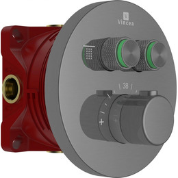 Смеситель для душа с термостатом Vincea VSCV-322T-MGM (со скрытой частью) вороненная сталь - фото 