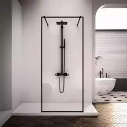 Душевая перегородка Veconi Korato KR90B-110-01-C4 110х200 см (стекло 8 мм), чёрный/прозрачное - фото 