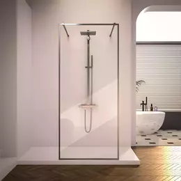 Душевая перегородка Veconi Korato KR90GR-100-01-C4 100х200 см (стекло 8 мм), брашированный графит/прозрачное - фото 