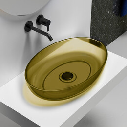 Раковина-чаша прозрачная Abber Kristall 60 см AT2801Vesuvian, оливковый - фото 