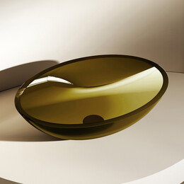 Раковина-чаша прозрачная Abber Kristall 50 см AT2802Vesuvian, оливковый - фото 