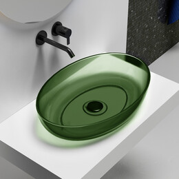 Раковина-чаша прозрачная Abber Kristall 60 см AT2801Emerald, зеленый - фото 