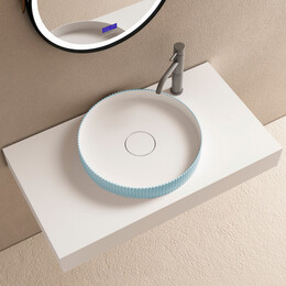 Раковина-чаша Abber Stein 40 см AS2604Blau, голубой - фото 