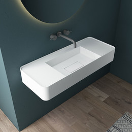 Раковина подвесная Vincea Solid Surface 100 см VWB-6S380MW, белый матовый - фото 
