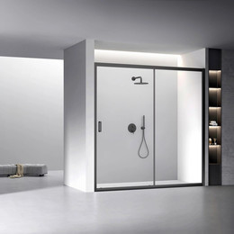 Душевая дверь Veconi Vianno 160 см VN60B-160-01-C5, чёрный/прозрачное - фото 