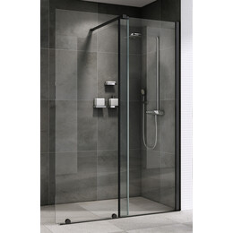 Душевая перегородка Abber Komfort 120 см AG09120B (стекло 8 мм) с кронштейном, чёрный/прозрачное - фото 