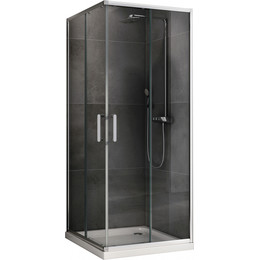 Душевое ограждение Abber Schwarzer Diamant 80x80 см AG020805, хром/прозрачное - фото 