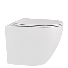 Унитаз приставной безободковый Abber Bequem AC1111 с крышкой микролифт (выпуск горизонтальный) - фото 