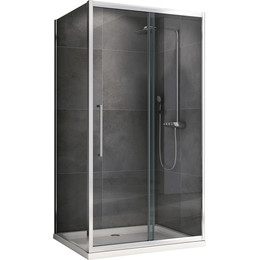 Душевое ограждение Abber Schwarzer Diamant 130x50 см AG30130H-S50, хром/прозрачное - фото 