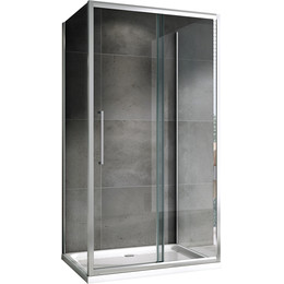 Душевое ограждение Abber Schwarzer Diamant 170x75 см AG30170H-S75-S75, хром/прозрачное - фото 