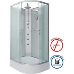 Гидробокс Niagara Classic 90x70 см NG-33974-14LBKTG, серебро/матовое (безсиликоновая сборка) - фото 