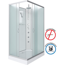 Гидробокс Niagara Classic 100x80 см NG-43085-14QBKTG, серебро/матовое (безсиликоновая сборка) - фото 