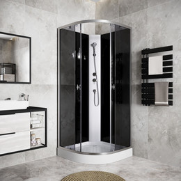 Душевая кабина Niagara Eco 90x90 см E90/13/TN/BK, хром матовый/тонированное (безсиликоновая сборка) - фото 