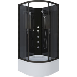 Гидробокс Niagara Classic 90x90 см NG-6508-14BKG, чёрный/тонированное (безсиликоновая сборка) - фото 