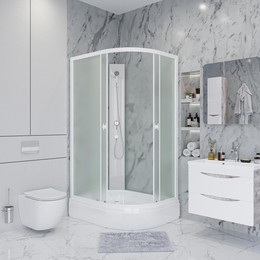 Душевая кабина Niagara Promo 110x80 см P110/80/26L/MT/BK, белый/матовое (безсиликоновая сборка) - фото 