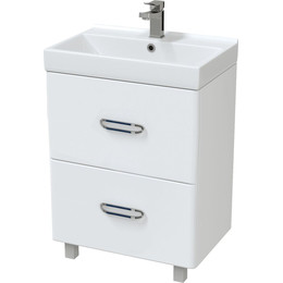 Тумба напольная с раковиной Mirsant Fuji 60/2 см с доводчиком, белый - фото 