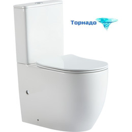 Унитаз-компакт CeramaLux TR2177 с крышкой микролифт (система смыва торнадо) с арматурой Geberit - фото 