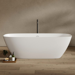 Ванна каменная Abber Stein 165x70 см AS9632, белый матовый - фото 