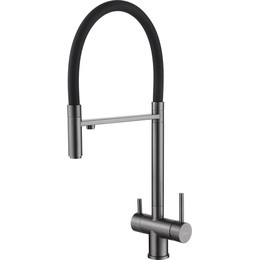Смеситель для кухни Abber Wasser Kreis AF81141NG, с подключением фильтра и выдвижной лейкой, никель, Цвет производителя: никель - фото 