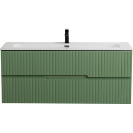 Тумба подвесная с раковиной Cezares DUET-N-1200-2C-SO-PS-P 120 см (раковина CZR-8073-120) фисташковый софт - фото 