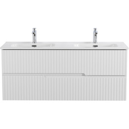 Тумба подвесная с раковиной Cezares DUET-N-1200-2C-SO-2-BL 120 см (раковина CZR-8095-120-2) bianco lucido - фото 
