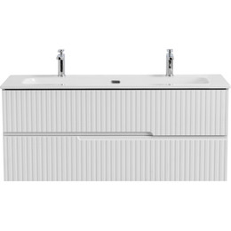 Тумба подвесная с раковиной Cezares DUET-N-1200-2C-SO-FBS-P 120 см (раковина CZR-8073-120-1-2) ясень белый софт - фото 