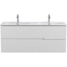 Тумба подвесная с раковиной Cezares DUET-N-1200-2C-SO-2-BL 120 см (раковина CZR-8073-120-2) bianco lucido - фото 