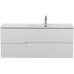Тумба подвесная с раковиной Cezares DUET-N-1200-2C-SO-BL-R 120 см (раковина CZR-8095-120-R) bianco lucido - фото 
