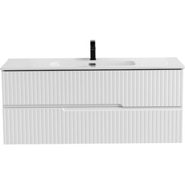 Тумба подвесная с раковиной Cezares DUET-N-1200-2C-SO-BO 120 см (раковина CZR-8095-120) bianco opaco - фото 
